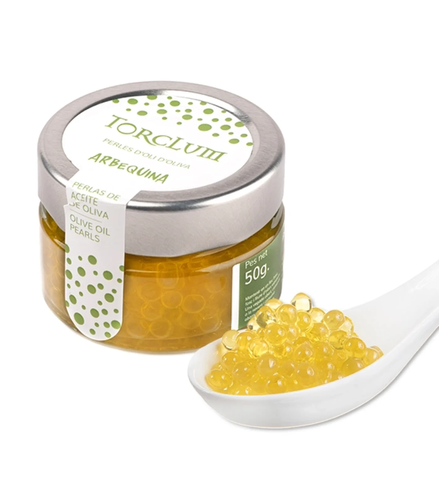 Perlas aceite oliva virgen extra arbequina 50gr.